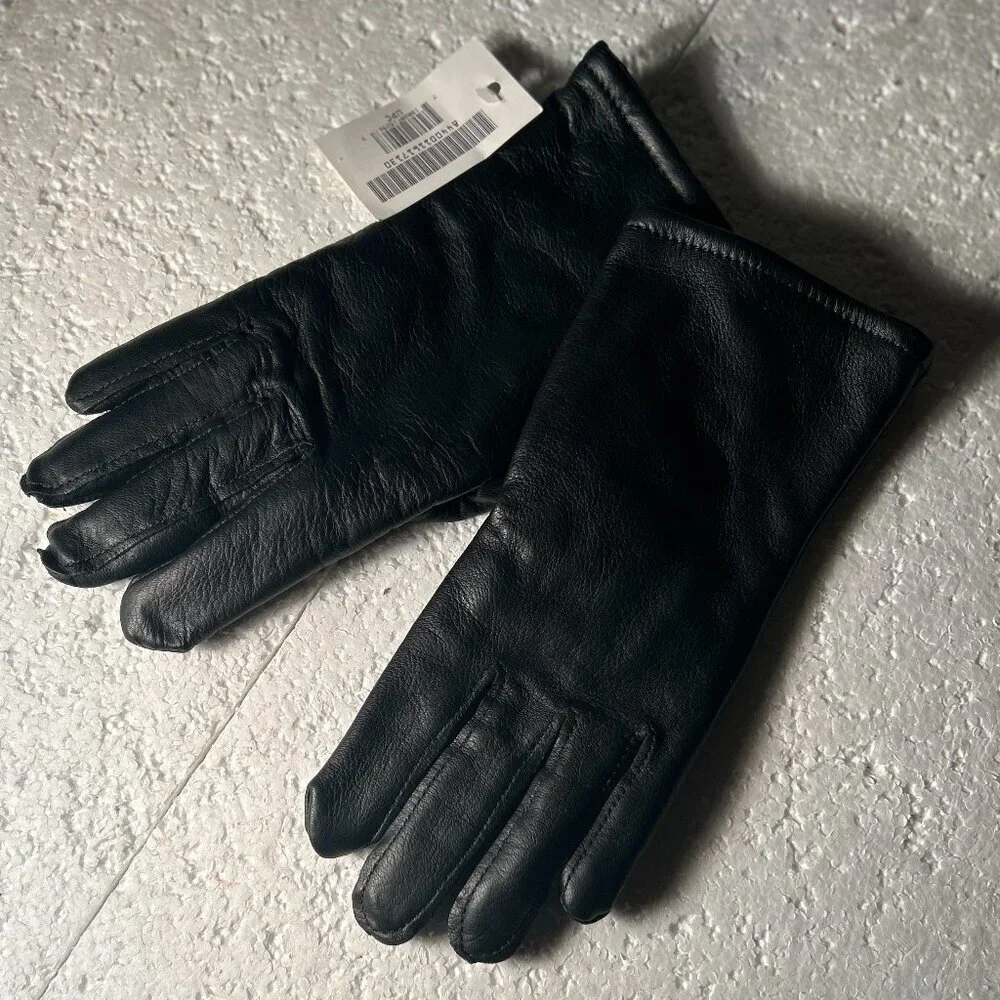 Propper International NWT Women's Black Leather Gloves Wool Lined Essential